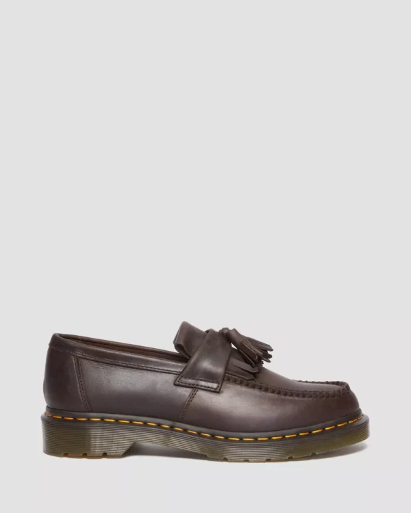 brown leather loafers