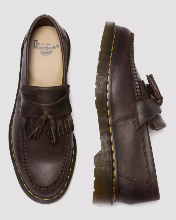 brown leather loafers